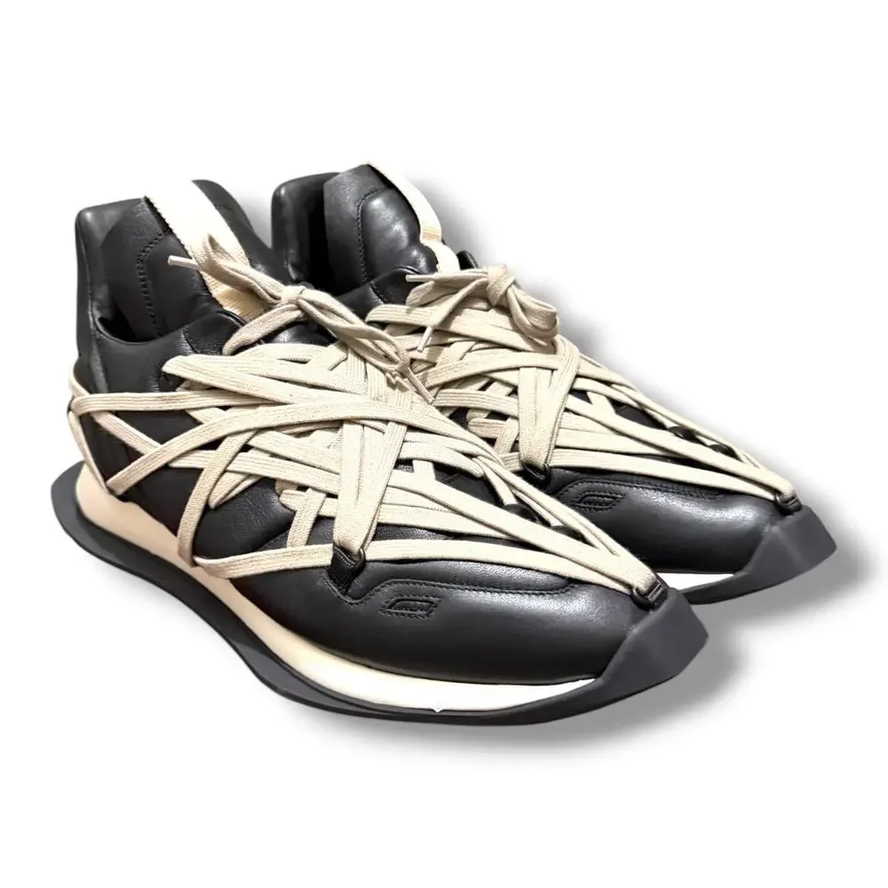 Rick Owens Megalace Maximal Runner Calfskin Sneaker ‘Black’ | Size 45EU(12US)